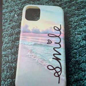 Smile Beach Scene Phone Case - Pink and Blue